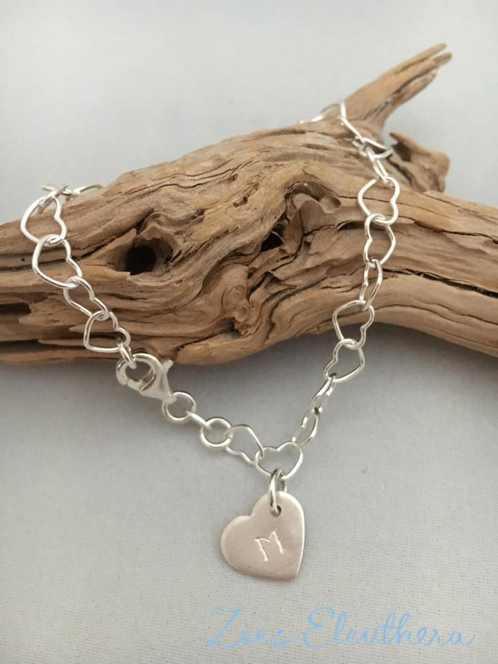 Bracelet Silver Heart individual Name Letter Text individual