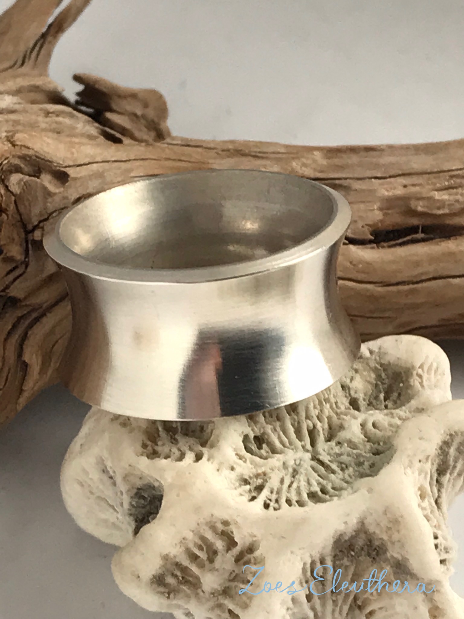 Ring Silver massiv concave wide
