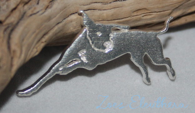 pendant silver dog motive after photo own animal motive individually