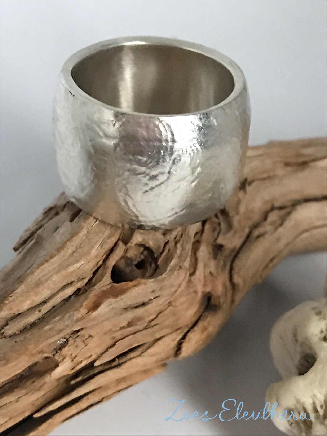 Ring Silber konvex Struktur