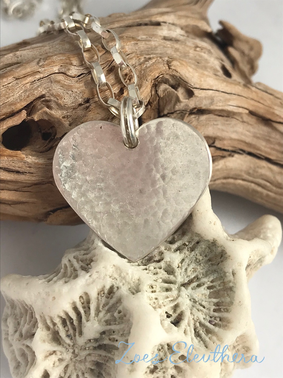 Pendant Silver Heart Structured Pattern